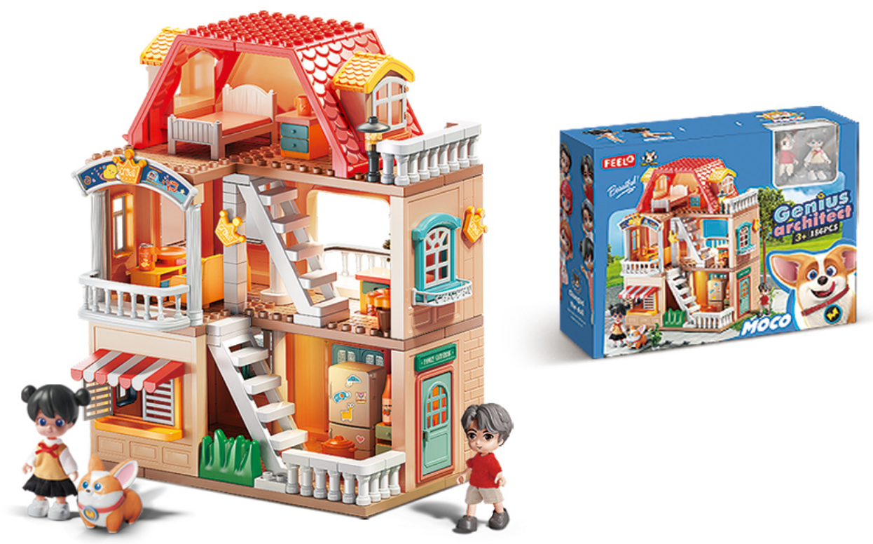 186-Pcs Free-Build Villa (Flying Dog Edition)