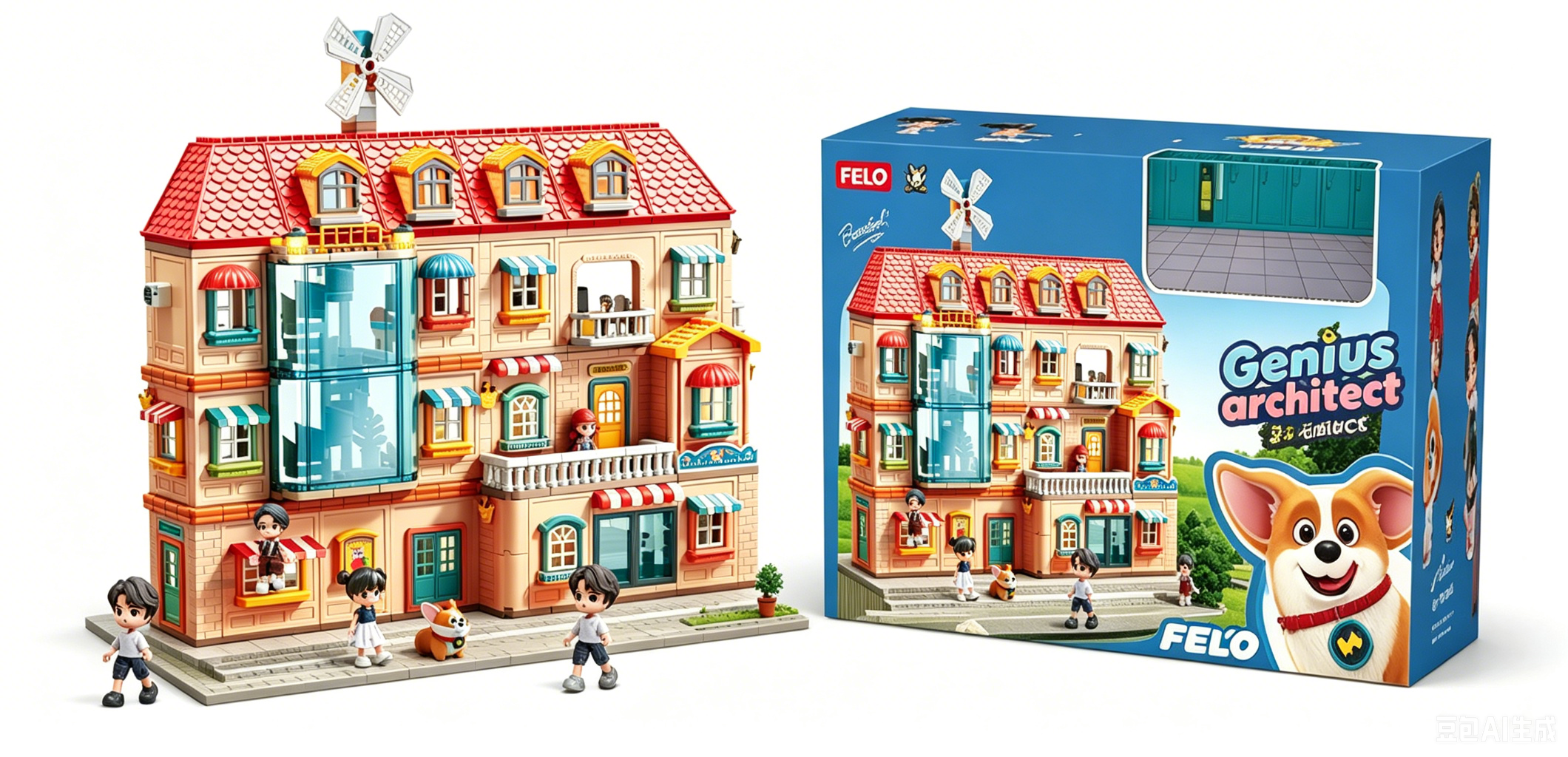690+1 Pcs Free-Build Villa (Flying Dog Edition)
