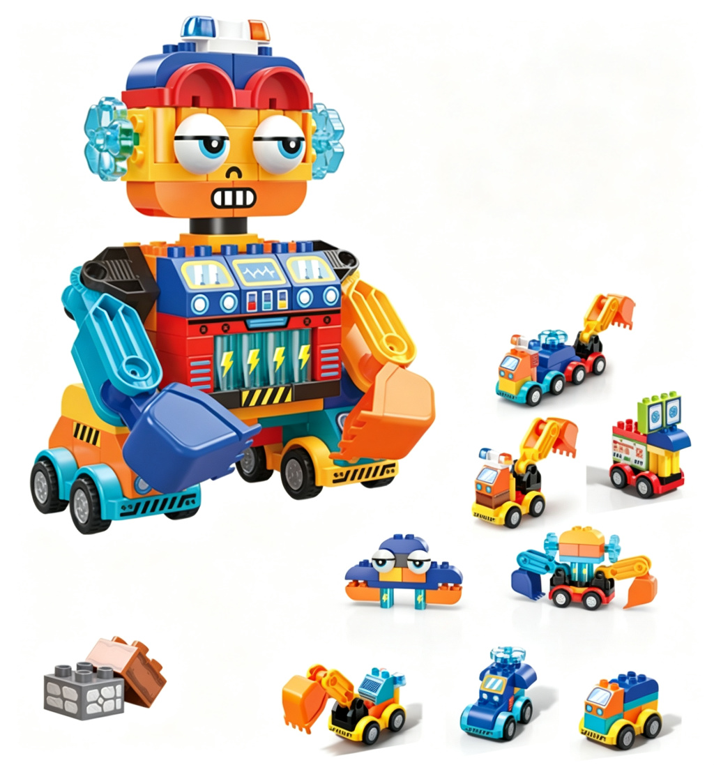 57-Pcs 6-in-1 Transformer Robot Car