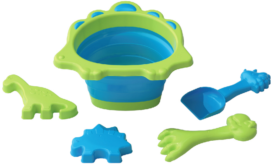5-Piece Dinosaur Foldable Bucket Set
