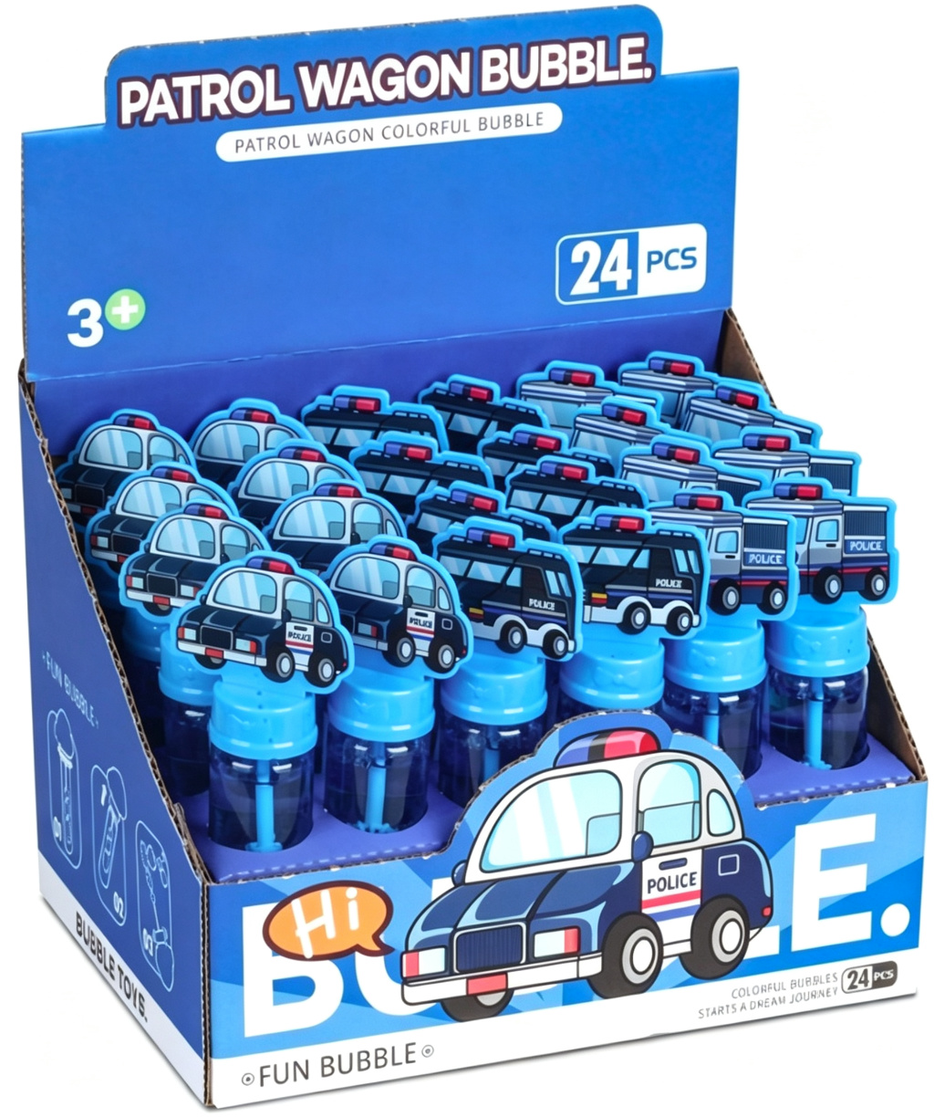Police Car Bubble Wand (Display Box)