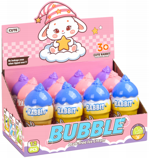 Rabbit Ice Cream No-Leak Bubble Toy (Display Box)