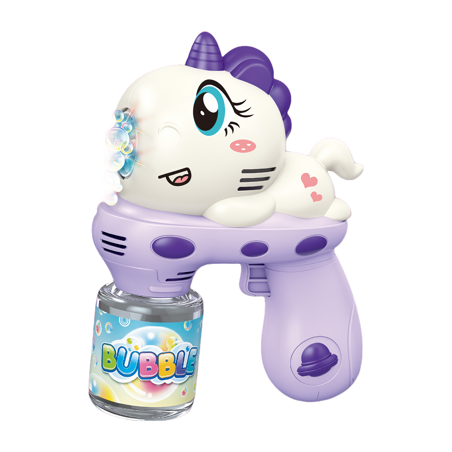 Electric Unicorn Bubble Gun (with Lights)